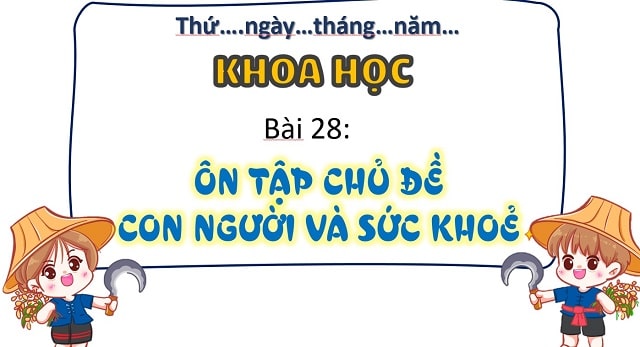 Bài 28: Ôn tập chủ đề: Con người và sức khỏe (T2)
